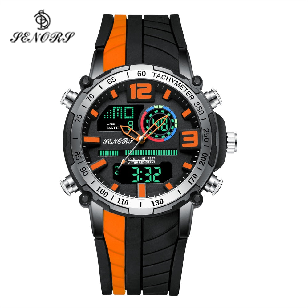 Senors Digital Watch Men Sports Watches Fashion Dual Display Men's Waterproof LED Digital Watch Man Military Clock Relogio