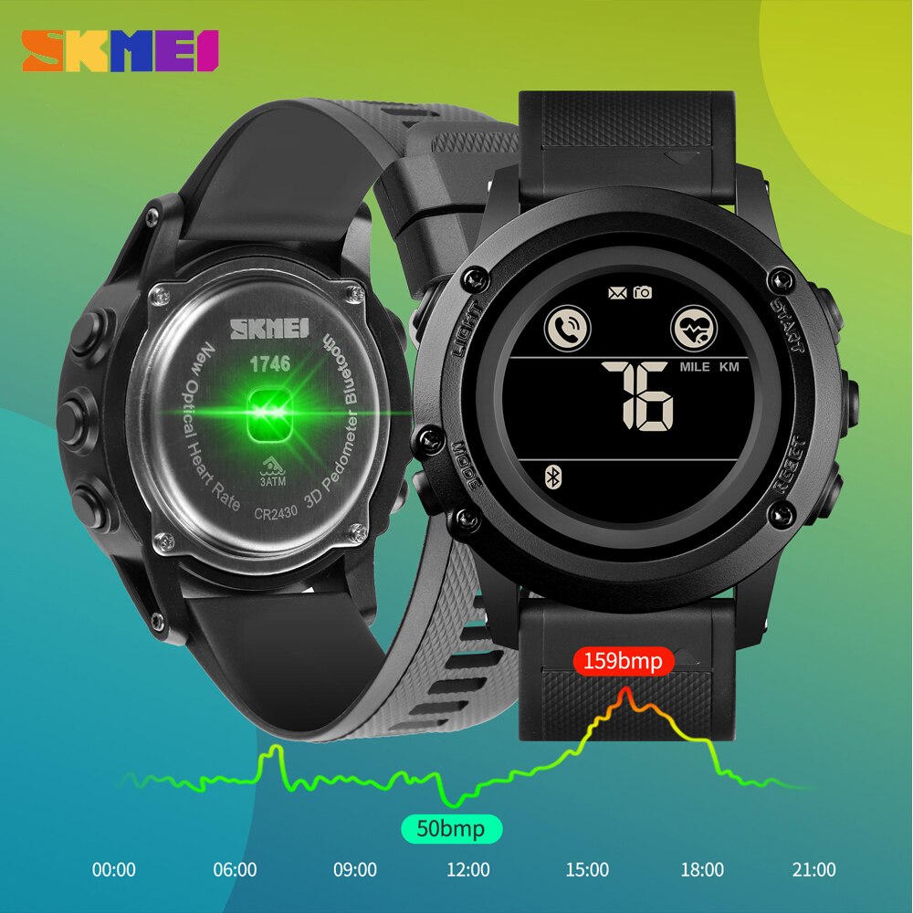 SKMEI 1746 New Sports Mens Smartwatch Pedometer Calorie Fitness Clock Bluetooth Calories Waterproof Male Wristwatch relojes inteligentes