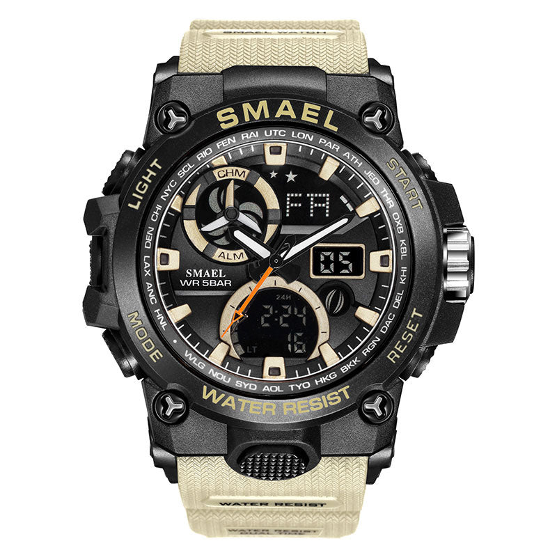 SMAEL Sport Watch Men Dual Time Waterproof 50M Military Watches Chrono Alarm Wristwatch Vintage Classic Digital Watch 8011