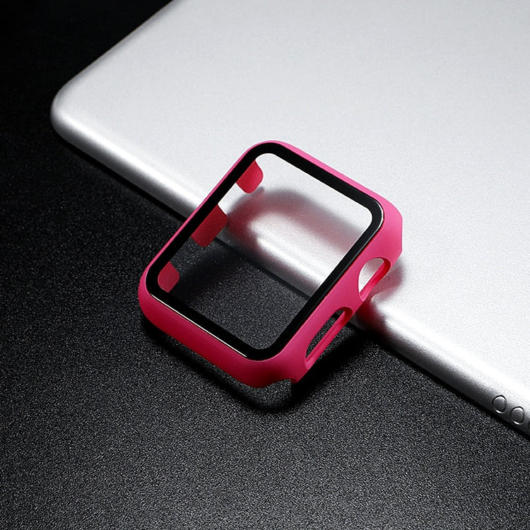 cover For Apple Watch case 44mm 40mm iWatch 42mm 38mm bumper Tempered Glass 44 42 38 42 mm for apple watch series 4 3 5 SE 6