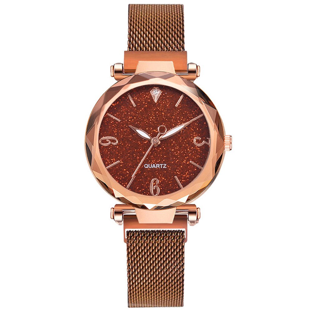 Rose Gold Women Watch Top Brand Luxury Magnetic Starry Sky Lady Wrist Watch Mesh Female Clock For Dropship relogio feminino