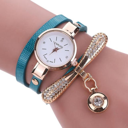 Women Watches  Casual Bracelet Watch Woman Relogio Leather Band Rhinestone Analog Quartz Watch Female Clock Montre Femme