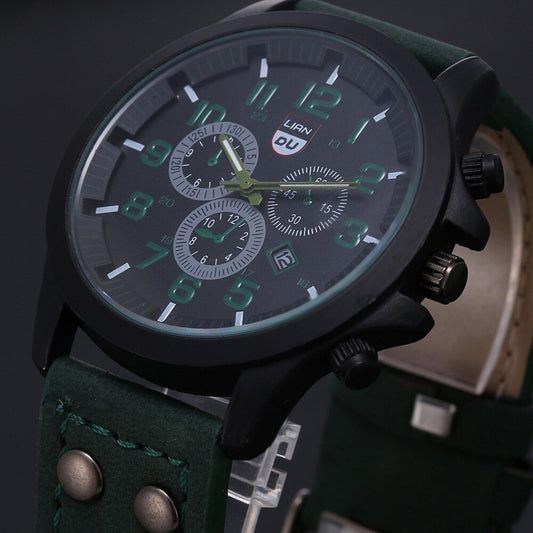 Vintage Classic Watch Men Watches Stainless Steel Waterproof Date Leather Strap Sport Quartz Army Relogio masculino reloj