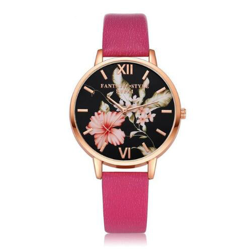 Women Flowers Bracelet Watch