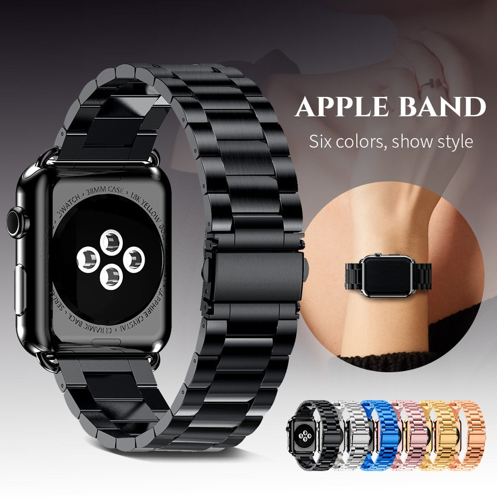 Stainless Steel Strap for Apple Watch Band 38mm 42mm Metal Links Bracelet Smart Watch Strap for Apple Watch Series 1 2 3 4