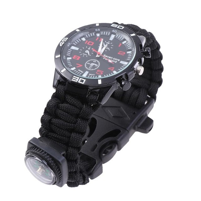 1PC Watch Compass Umbrella String Weave Flint Living Multifunctional Equipment Bracelet for Sports Outdoor