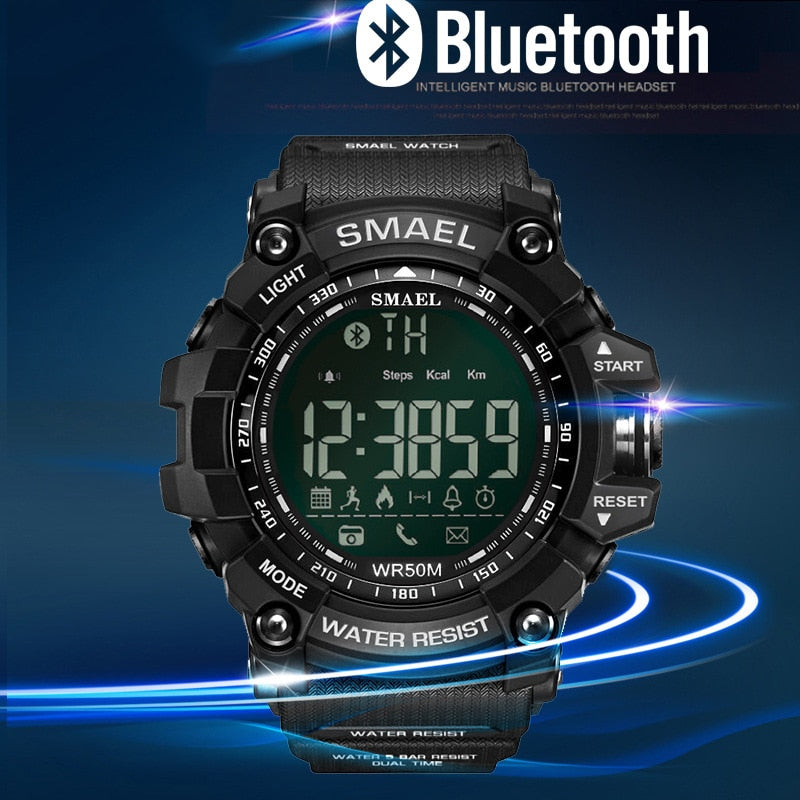 SMAEL1617 Mens Chronograph Watches Sport Male Clock Stop Army Military Watch Men Multifunction Waterproof LED Digital Watch for Man