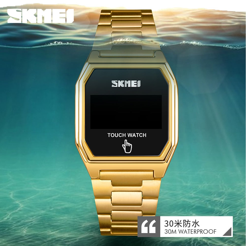 SKMEI 1679 NewTop Brand LED Men Women Digital Wristwatch Touch Screen LED Display Electronic Waterproof Watch Gifts Relogio Masculino