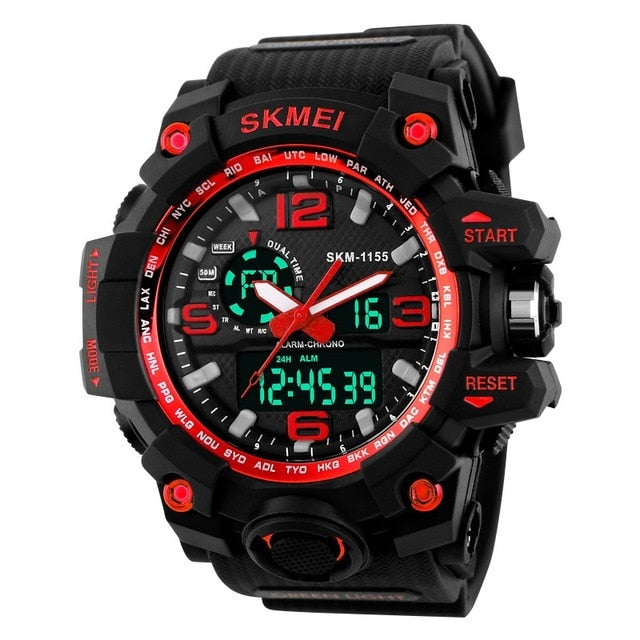 SKMEI Relogio Masculino Men Quartz Digital Watch 2 Time Military Army Sports Watches Waterproof Calendar Chronograph Wristwatch