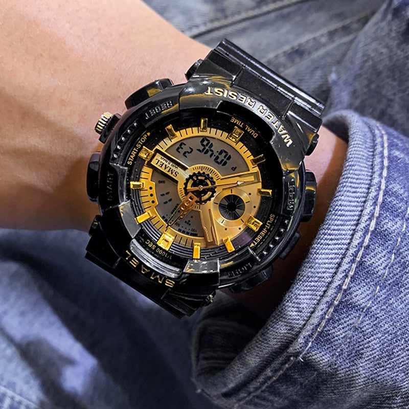 SMAEL 8026 Top Brand Men's Watches Luxury LED Sport Waterproof Military Watch Men Casual Digital Chronograph Clock Relogios Masculino