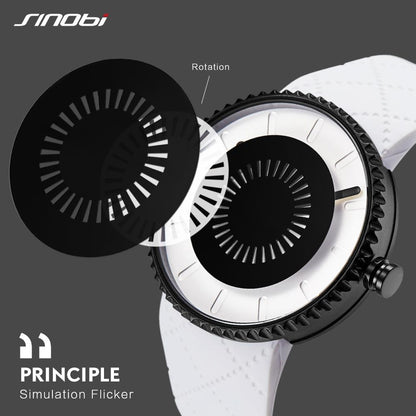 SINOBI Mens Sports Watches Waterproof Silicone Band for Women Unisex