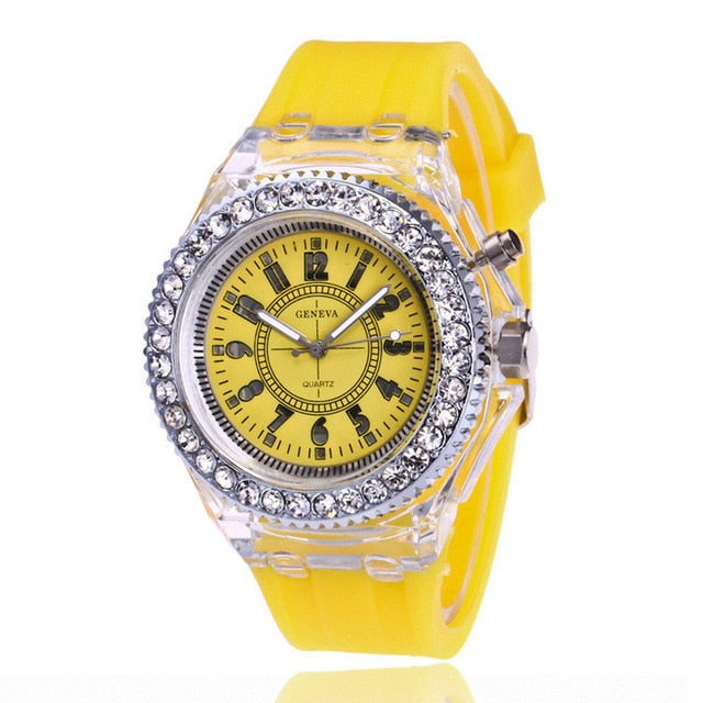 Led Flash Luminous Watch Personality Trends Students Lovers Jellies Woman Men's Watches