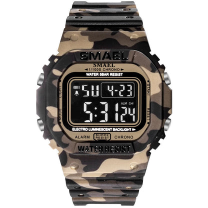 SMAEL 1803 Digital Watch Men Sports Watches LED Military Army Camouflage Wrist Watch For Boy Waterproof Top Brand Student Stopwatch