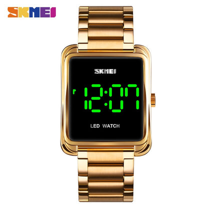 SKMEI 1505 LED Display Men Digital Wrist Watches Top Brand Luxury Stainless Steel Waterproof Male Clock Relogio Masculino 1505