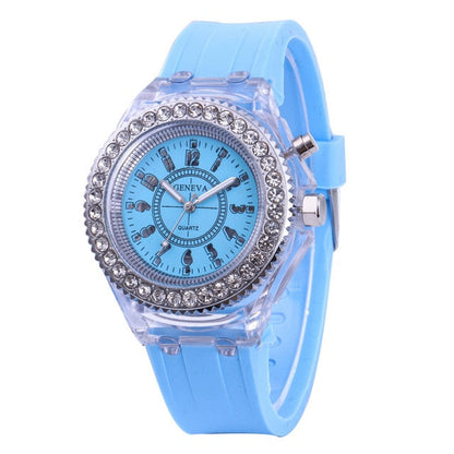 Led Flash Luminous Watch Personality Trends Students Lovers Jellies Woman Men's Watches