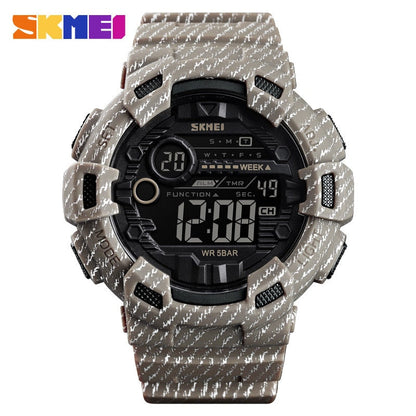 SKMEI 1472 Fashion Sport Watch Men Alarm Clock Cowboy Waterproof Week Display Men Watches Denim Digital Watch relogio masculino