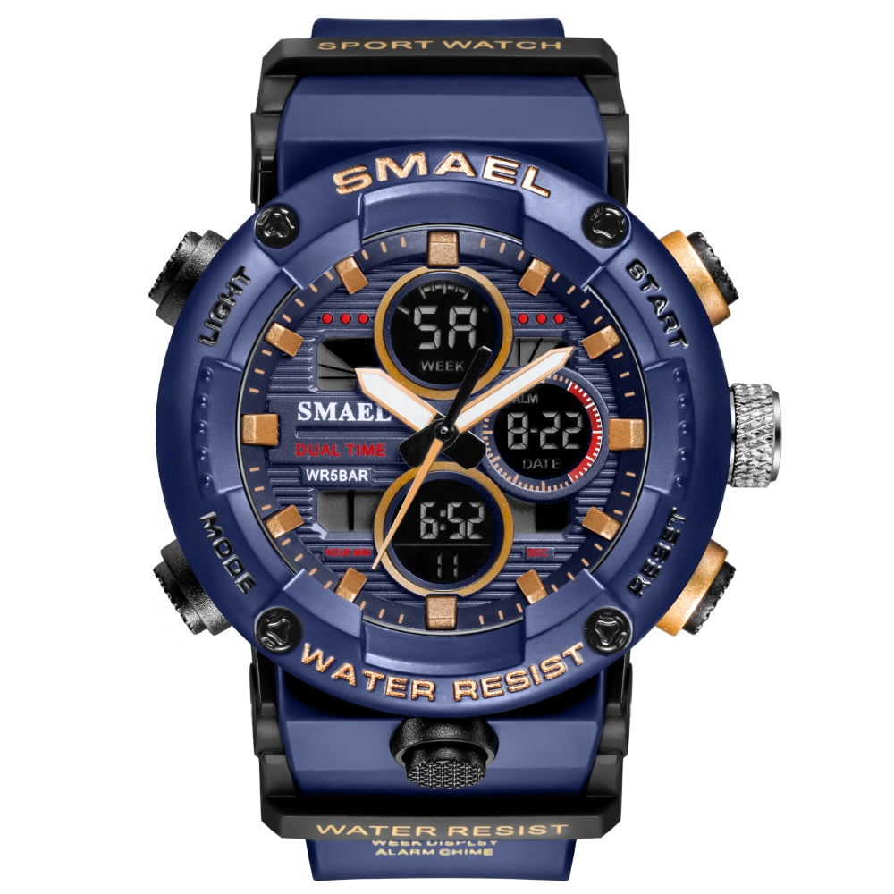 SMAEL 8038 Sport Watch Men Waterproof LED Digital Watches Stopwatch Big Dial Clock For Male 8038 relogio masculino Men Watches Quartz