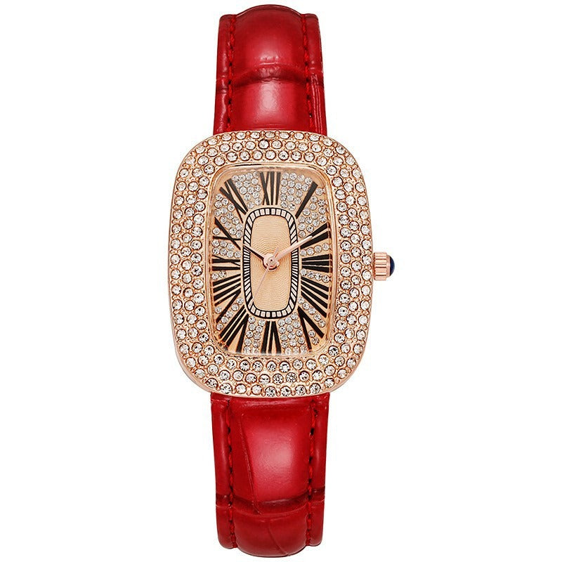 Small Green Watch Women's Watch Little Dove Egg Net Red Water Diamond Stars Watch