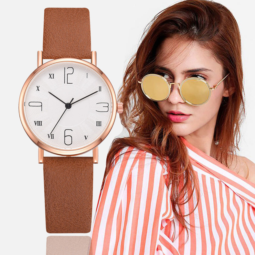 Women Watches Luxury Brand Fashion Leather Strap Round Dial Digital Watch Ladies Quartz Wristwatches Clock Girl Montre Femme 533