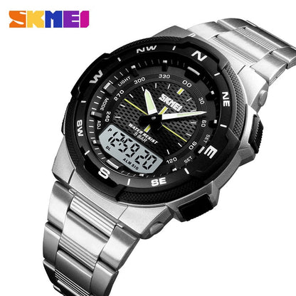 SKMEI 1370 Men Watch Fashion Quartz Sports Watches Stainless Steel Strap Men Watches Top Brand Luxury Business Waterproof Wrist Watch