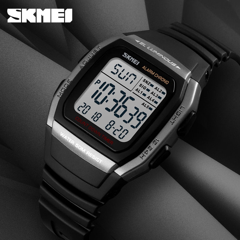 SKMEI 1278 Luxury Sport Men Watches Outdoor Fitness Chrono Digital Electronic Clock Waterproof Military Wristwatch Relogio Masculino