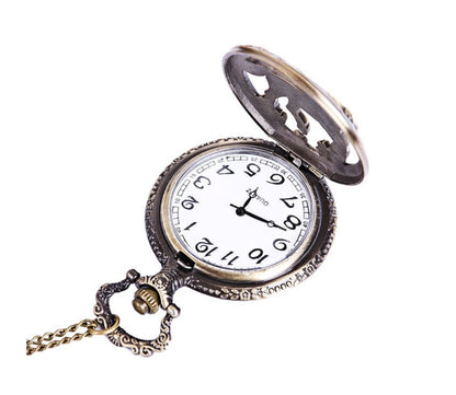 Large bronze thin chain Chinese zodiac classic retro pocket watch Chinese zodiac hollow pocket watch