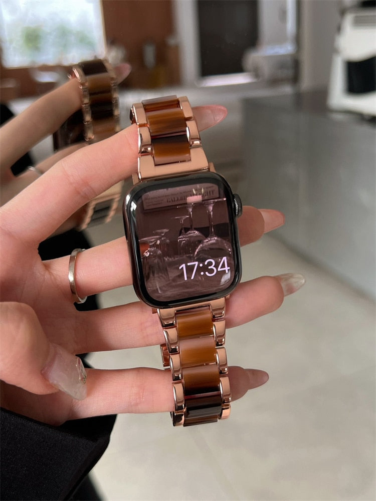 The New Metal And Resin iwatch876543 Generation SE is Suitable For Applewatch Quiet Straps For Men And Women