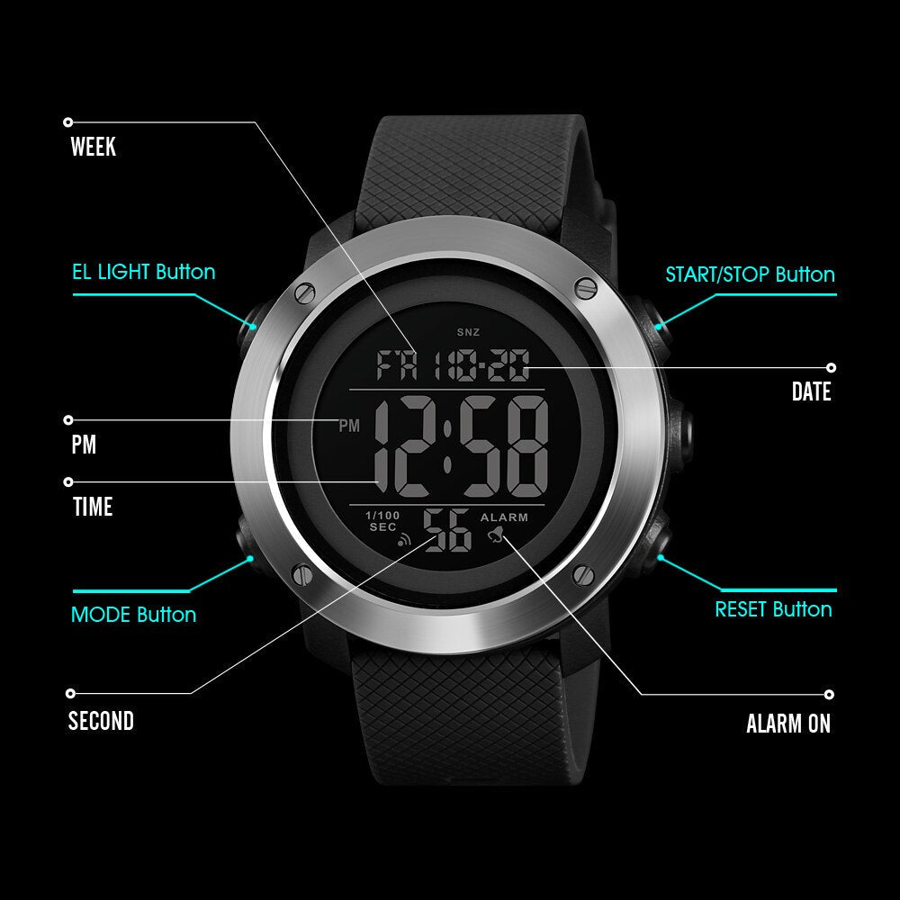 SKMEI 1426 & 1416Top Luxury Sports Watches Men Waterproof LED Digital Watch Fashion Casual Men's Wristwatches Clock Relogio Masculino