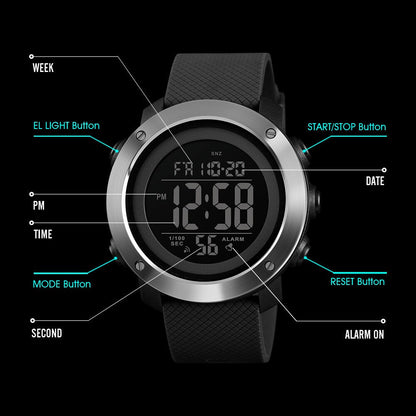 SKMEI 1426 & 1416Top Luxury Sports Watches Men Waterproof LED Digital Watch Fashion Casual Men's Wristwatches Clock Relogio Masculino