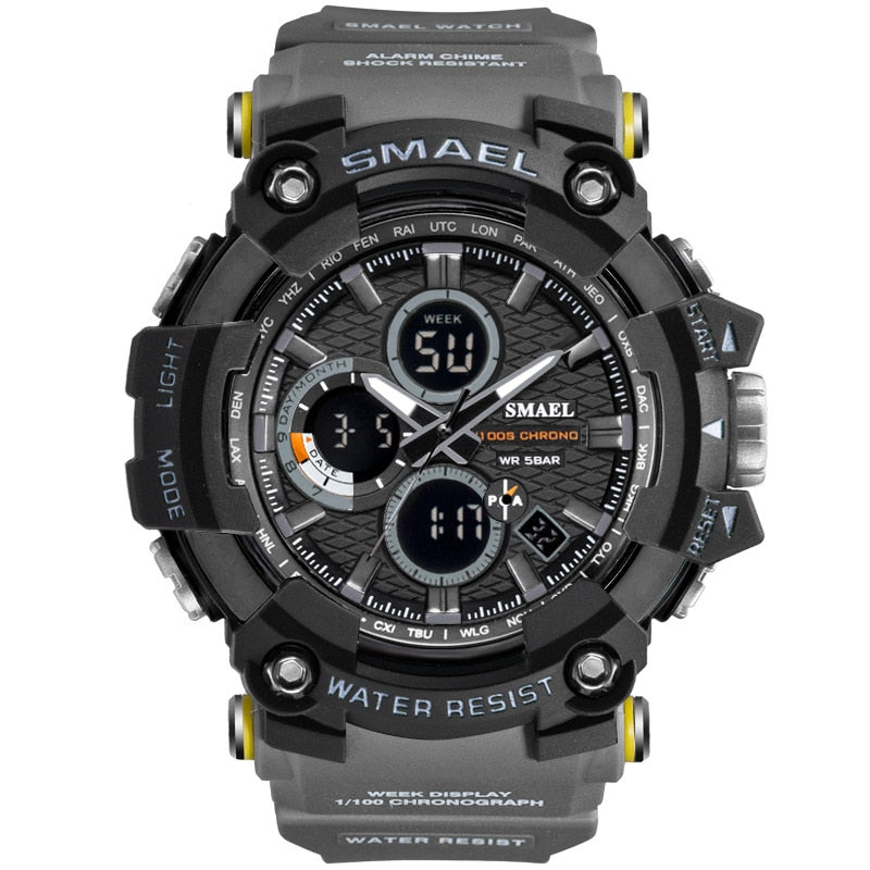 SMAEL 1802 Sports Men's Watches Top Brand Luxury Military Quartz Watch Men Waterproof Shock Male Digital Clock Relogio Masculino