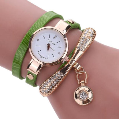 Women Watches  Casual Bracelet Watch Woman Relogio Leather Band Rhinestone Analog Quartz Watch Female Clock Montre Femme