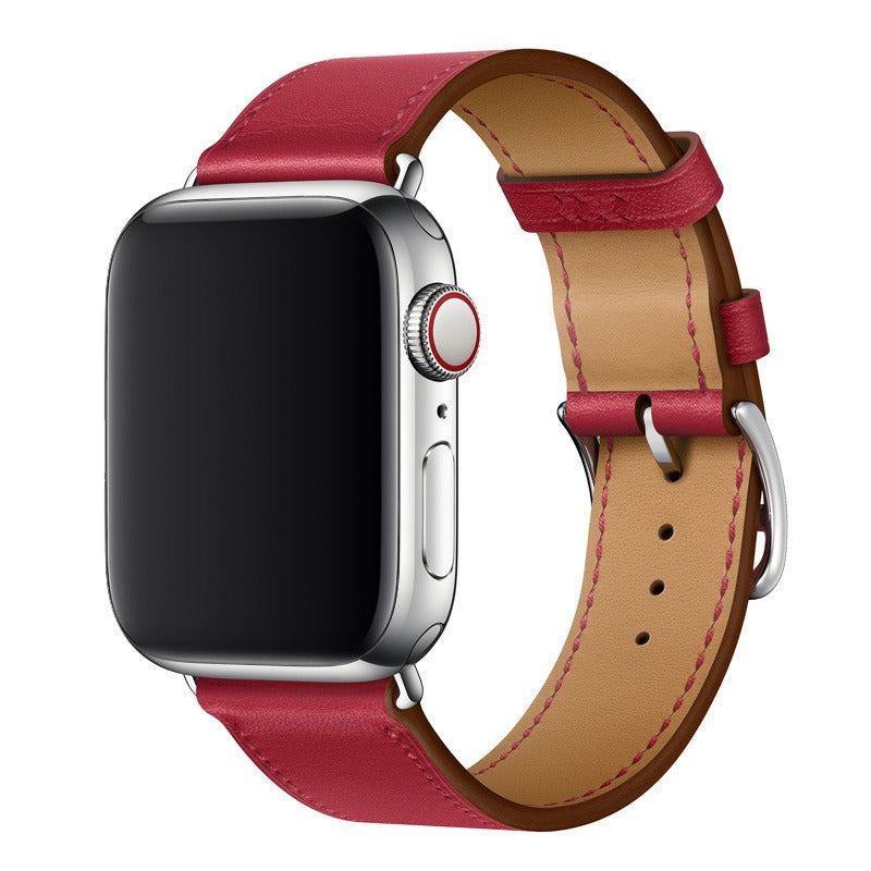 Apple Leather Watch Lead Layer Cowhide Apple Watch iwatch8 Watchband Color Patchwork Single Circle Watch Band