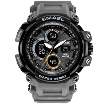 SMAEL Camouflage Military Watch Men Waterproof Dual Time Display Mens Sport Wristwatch Digital Analog Quartz Watches Male 1708