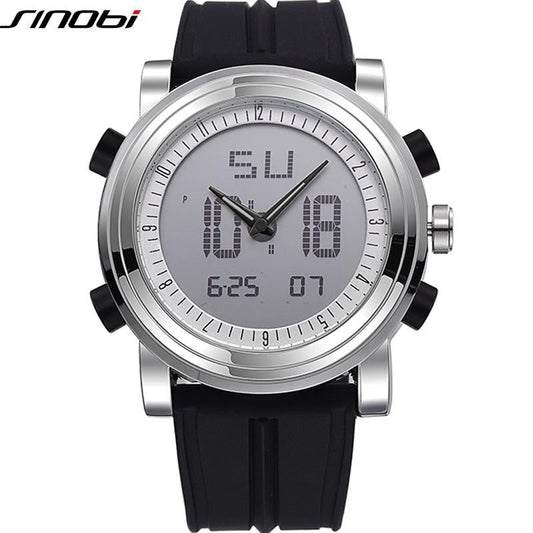 SINOBI Sports Watch Men's Wrist Watches Digital Quartz Clock 2 Movement Waterproof