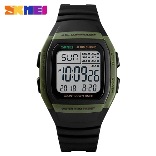 SKMEI 1278 Luxury Sport Men Watches Outdoor Fitness Chrono Digital Electronic Clock Waterproof Military Wristwatch Relogio Masculino