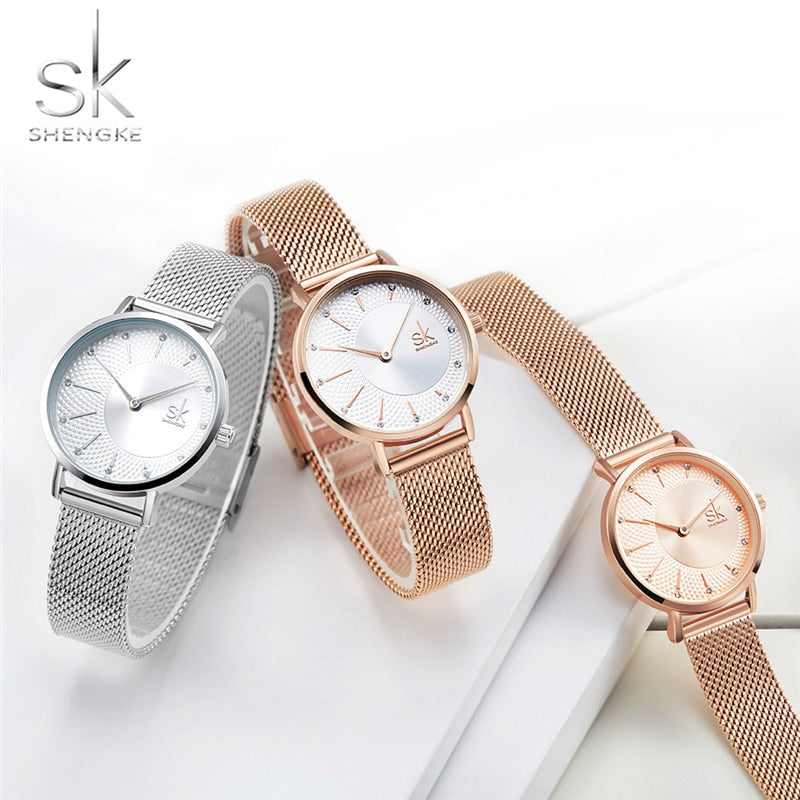 SHENGKE SK Women Watch Top Brand Luxury 2019 Rose Gold Women Bracelet Watch For Ladies Wrsit Watch Montre Femme Relogio Feminino