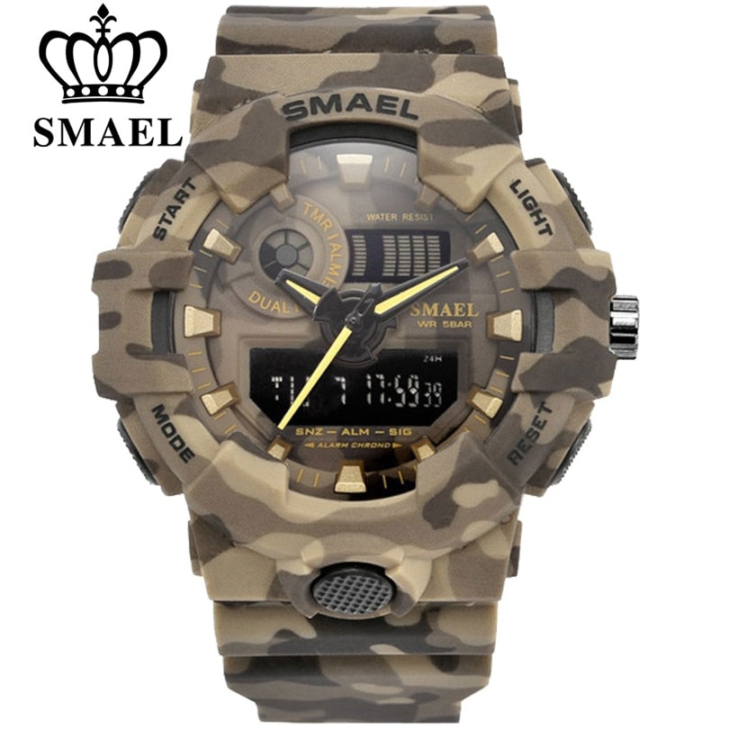 SMAEL Sport Watch 1642-1 & 8001 Military Watches Men Army Digital Writwatch LED 50m Waterproof Men's Watch Man Watch Gift Colcks Free Shipping