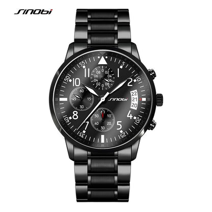 SINOBI Pilot Mens Chronograph Wrist Watch Waterproof Quartz Clock