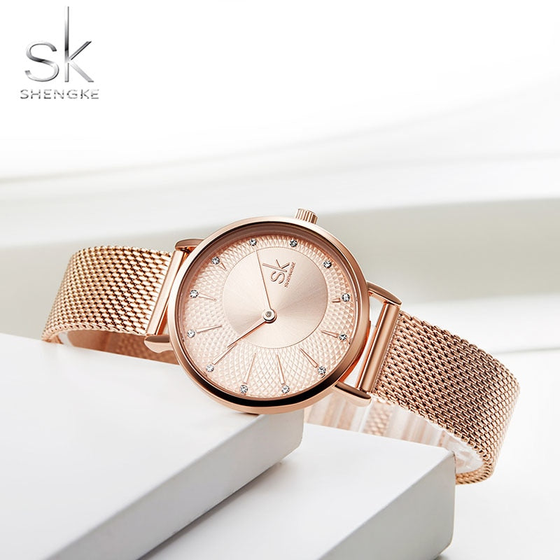 SHENGKE SK Women Watch Top Brand Luxury 2019 Rose Gold Women Bracelet Watch For Ladies Wrsit Watch Montre Femme Relogio Feminino