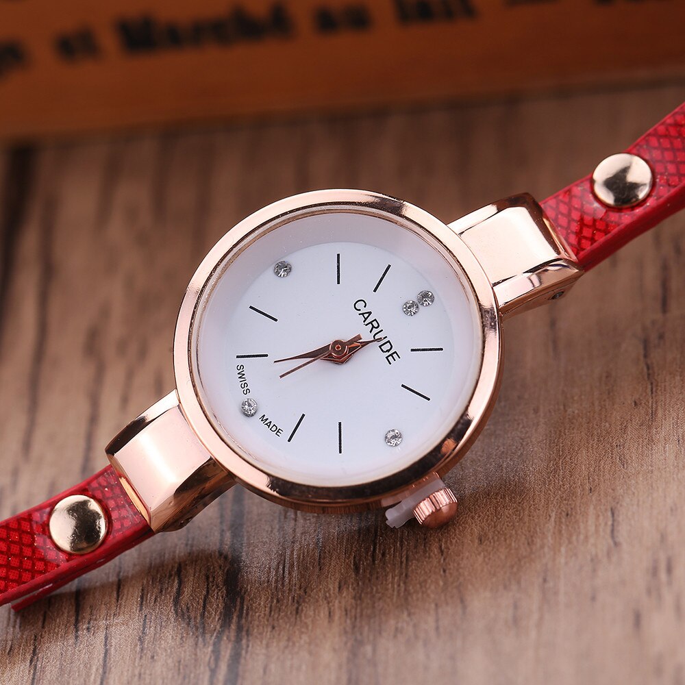 Women Watches  Casual Bracelet Watch Woman Relogio Leather Band Rhinestone Analog Quartz Watch Female Clock Montre Femme