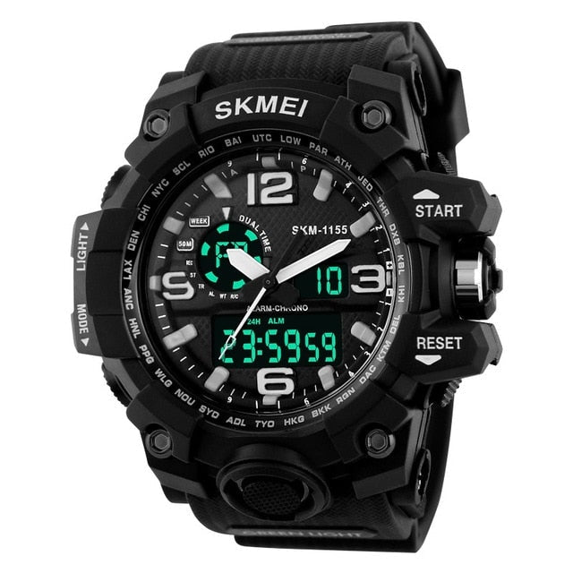 SKMEI Relogio Masculino Men Quartz Digital Watch 2 Time Military Army Sports Watches Waterproof Calendar Chronograph Wristwatch