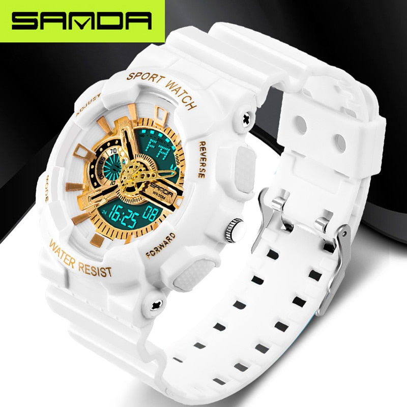 SANDA fashion watches men's LED digital watches G watches waterproof sports military watches relojes hombre