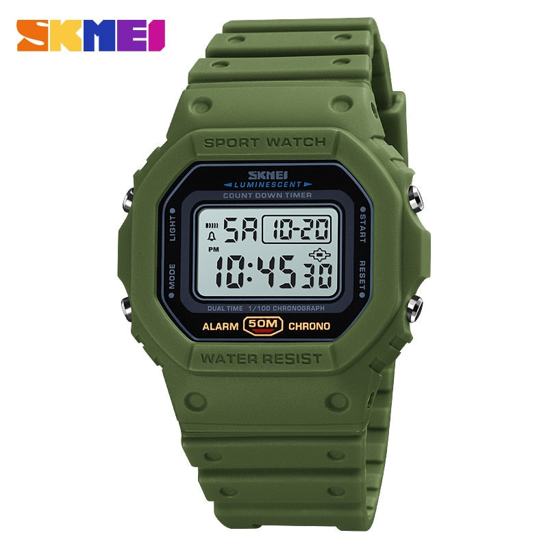 SKMEI 1628  Multifunctional Digital Sport Watch Women small size 2 Time Count Down Mens Wristwatches Fashion Retro Male Watches