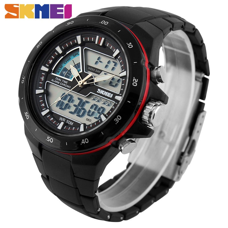 SKMEI 1016 Sport Watch Men Fashion Casual Alarm Clock Waterproof Military Chrono Dual Display Wristwatches Relogio Masculino