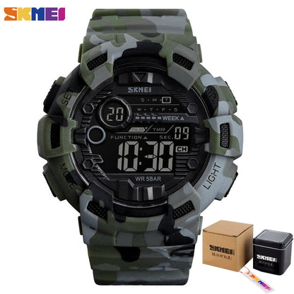 SKMEI 1472 Fashion Sport Watch Men Alarm Clock Cowboy Waterproof Week Display Men Watches Denim Digital Watch relogio masculino