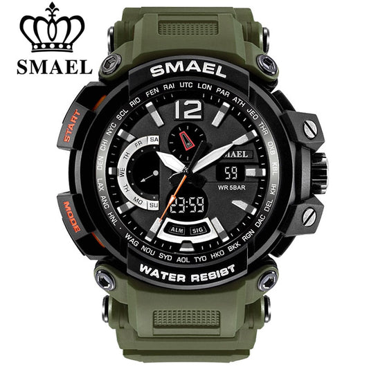 SMAEL 1702 Top Brand Luxury Sport Watch Men Digital Watches 5Bar Waterproof Military Dual Display Wristwatches Relogio Masculino