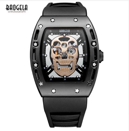 BAOGELA Men Watches Pirate Hollow Silica Wristwatch