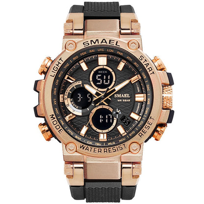 SMEAL 1803 Men Sport Watches Digital Double Time Chronograph Watch Mens LED Chronometre Week Display Wristwatches montre homme Hour