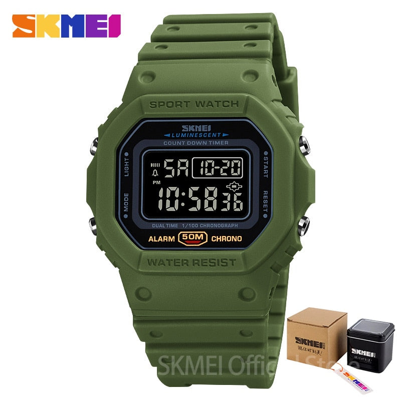 SKMEI 1628  Multifunctional Digital Sport Watch Women small size 2 Time Count Down Mens Wristwatches Fashion Retro Male Watches