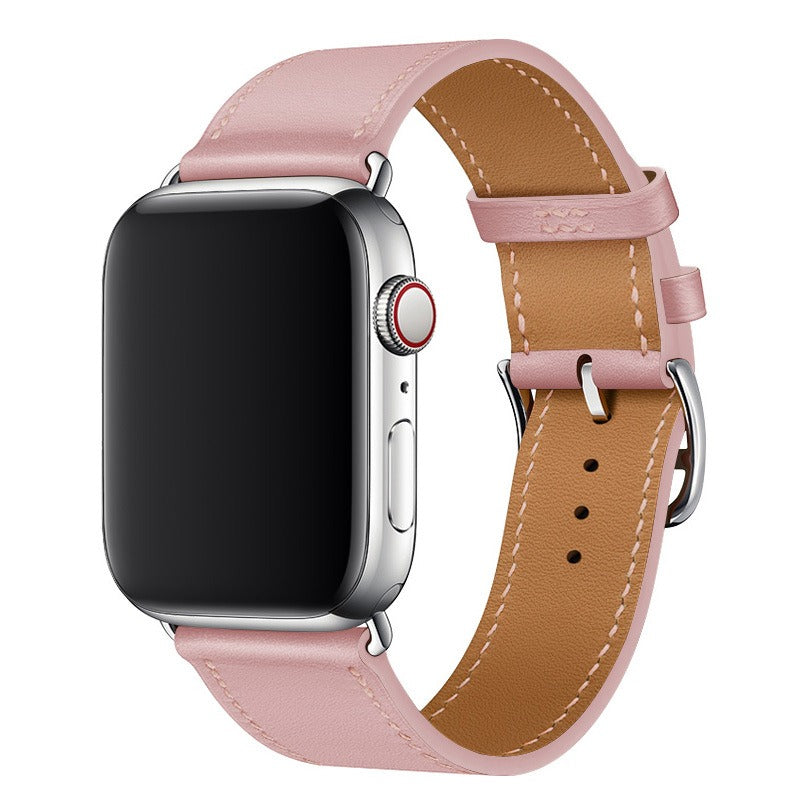 Apple Leather Watch Lead Layer Cowhide Apple Watch iwatch8 Watchband Color Patchwork Single Circle Watch Band